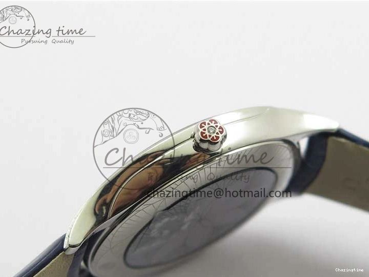 0422 Ladies’ De Ville Trésor Diamond Blue Dial Blue Fabric Watch OXF 1:1 Best Edition Swiss Quartz Upgraded 7892